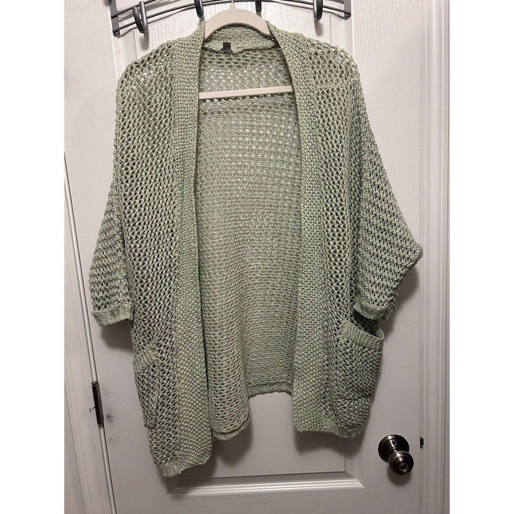 Ecote Urban Outfitters Open Knit Duster Cardigan Womens S Green Boho Cottagecore